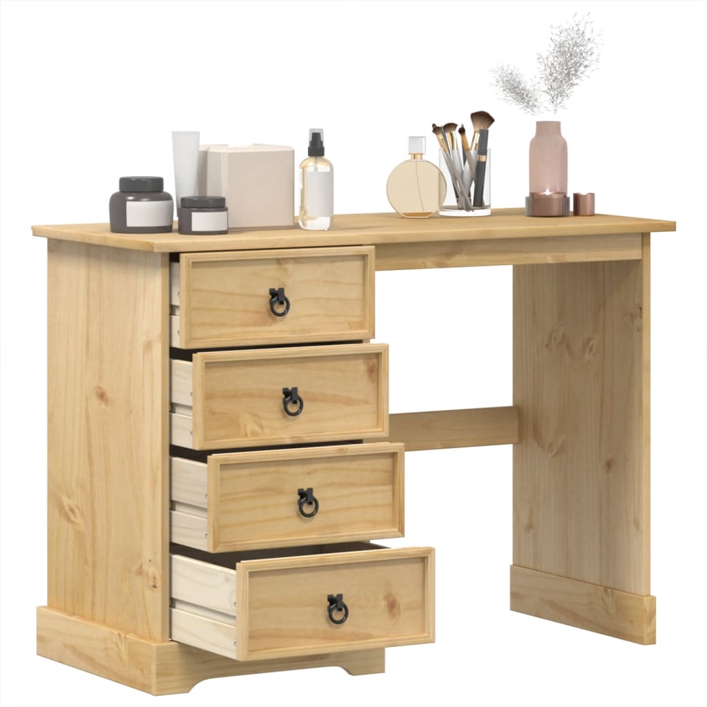 Tocador corona madera maciza de pino 104x47x75 cm es5346