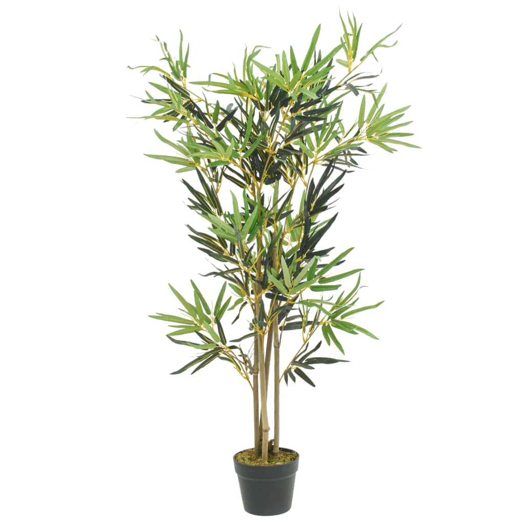 vidaXL árbol de bambú artificial con 552 hojas verde 120 cm