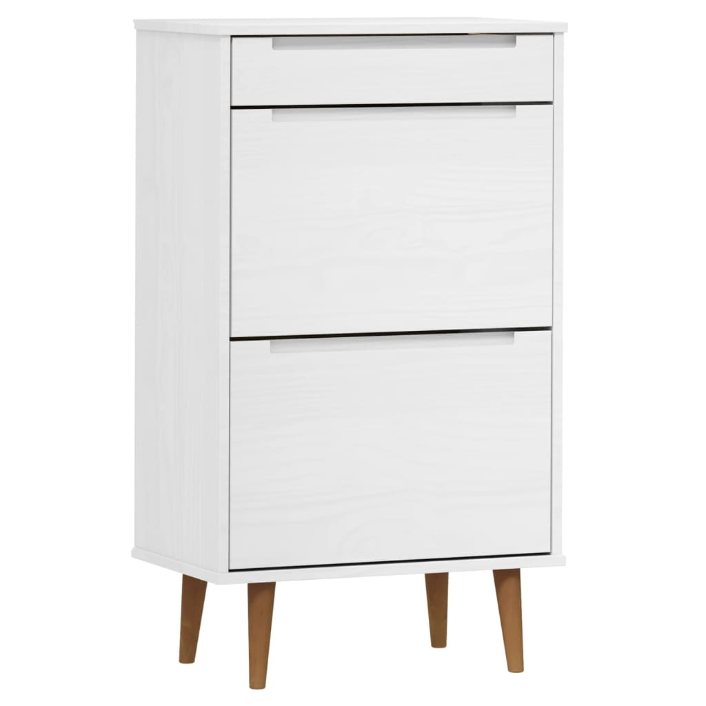 vidaXL zapatero molde madera maciza de pino blanco 59,5x35x103 cm