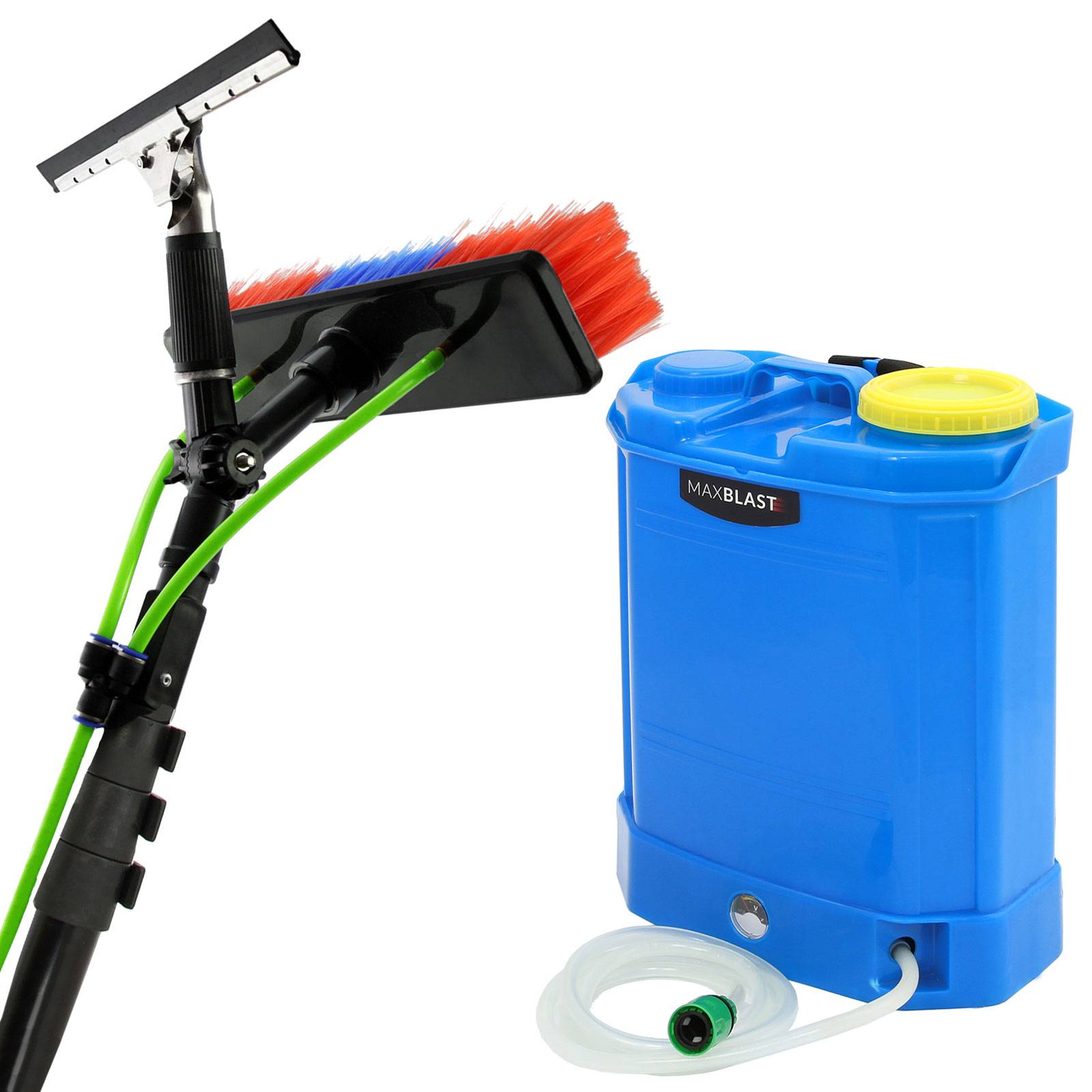 Trolley maxblast de 16l, pértiga telescópica extra larga y accesorios