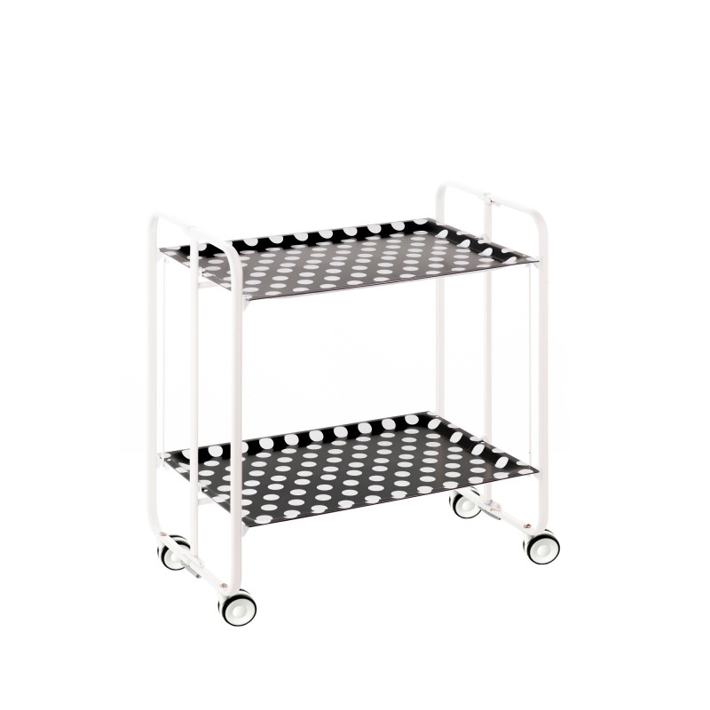 Carrito auxiliar con ruedas bauhaus armazón metálico blanco, 2 bandejas