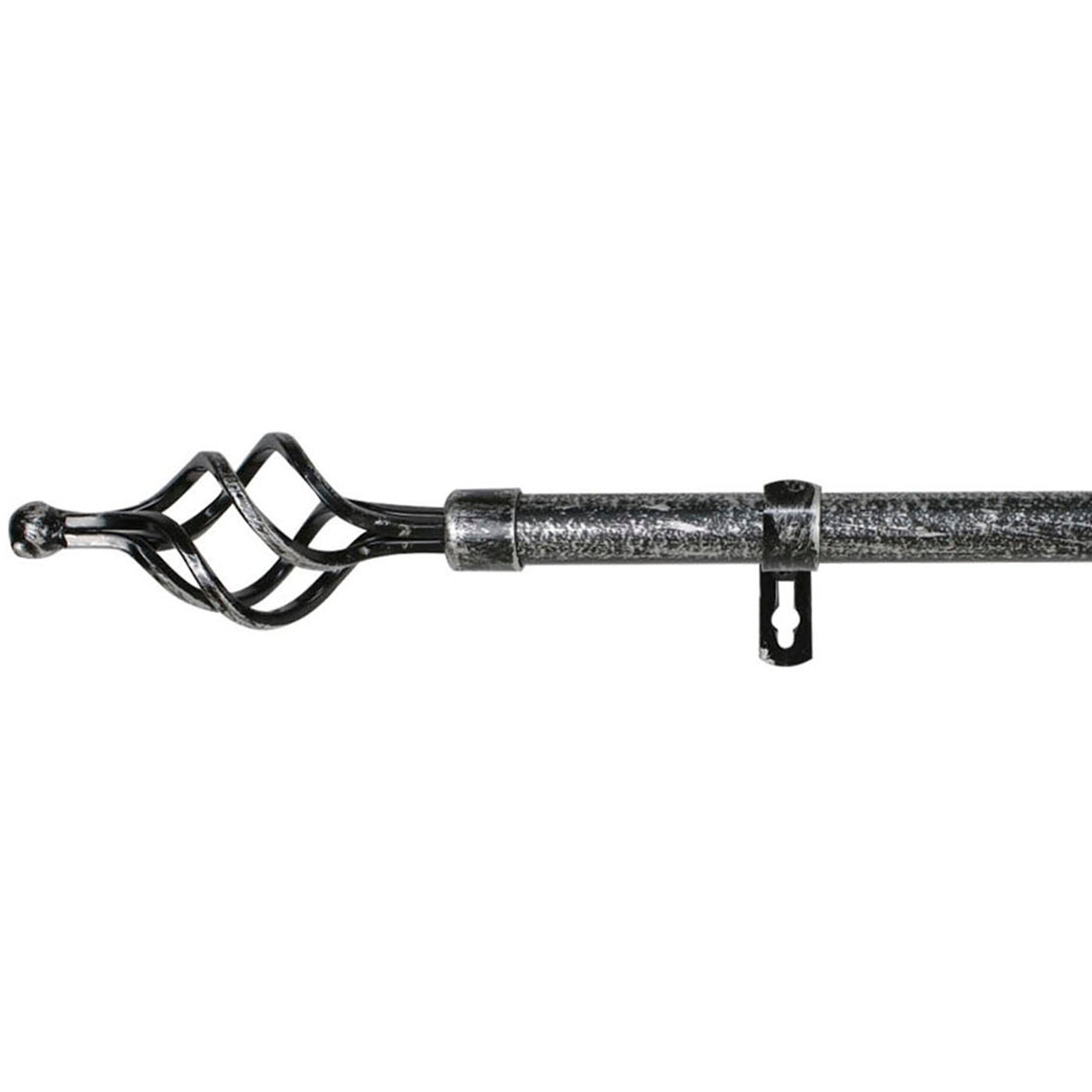 Barra de forja extensible y decorativa (negro+gris, 70-120cm trenza)