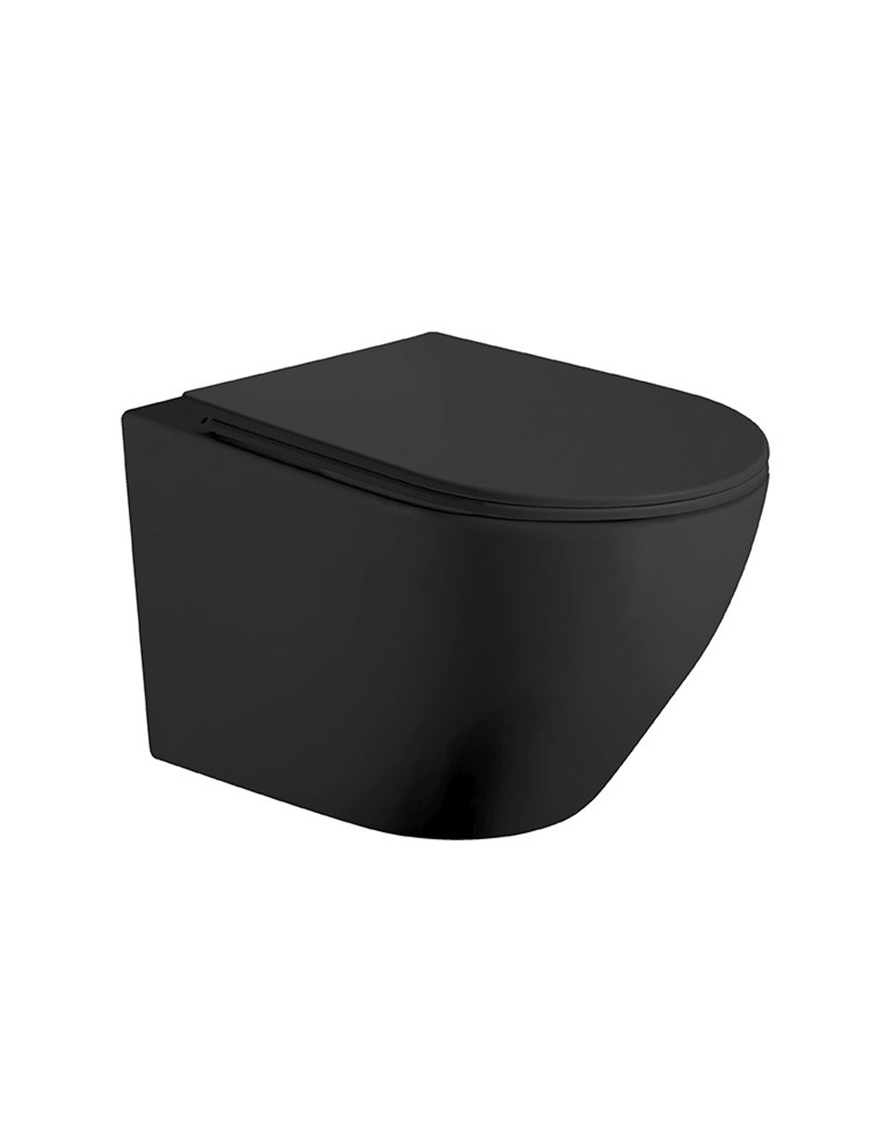 Wc inodoro suspendido empotrado rimless con montaje a pared negro mate