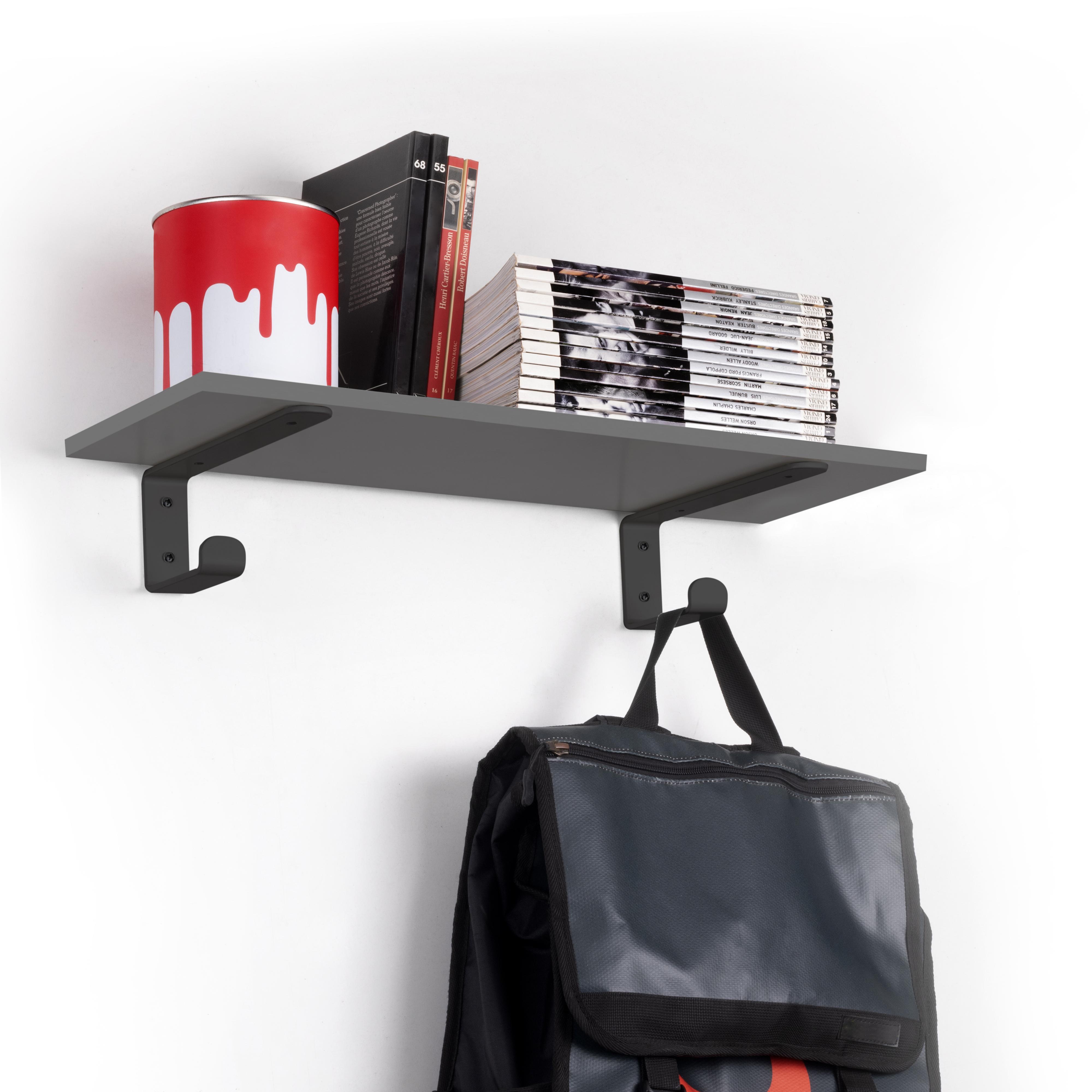 Juego de soportes para estante de madera shelf con colgador