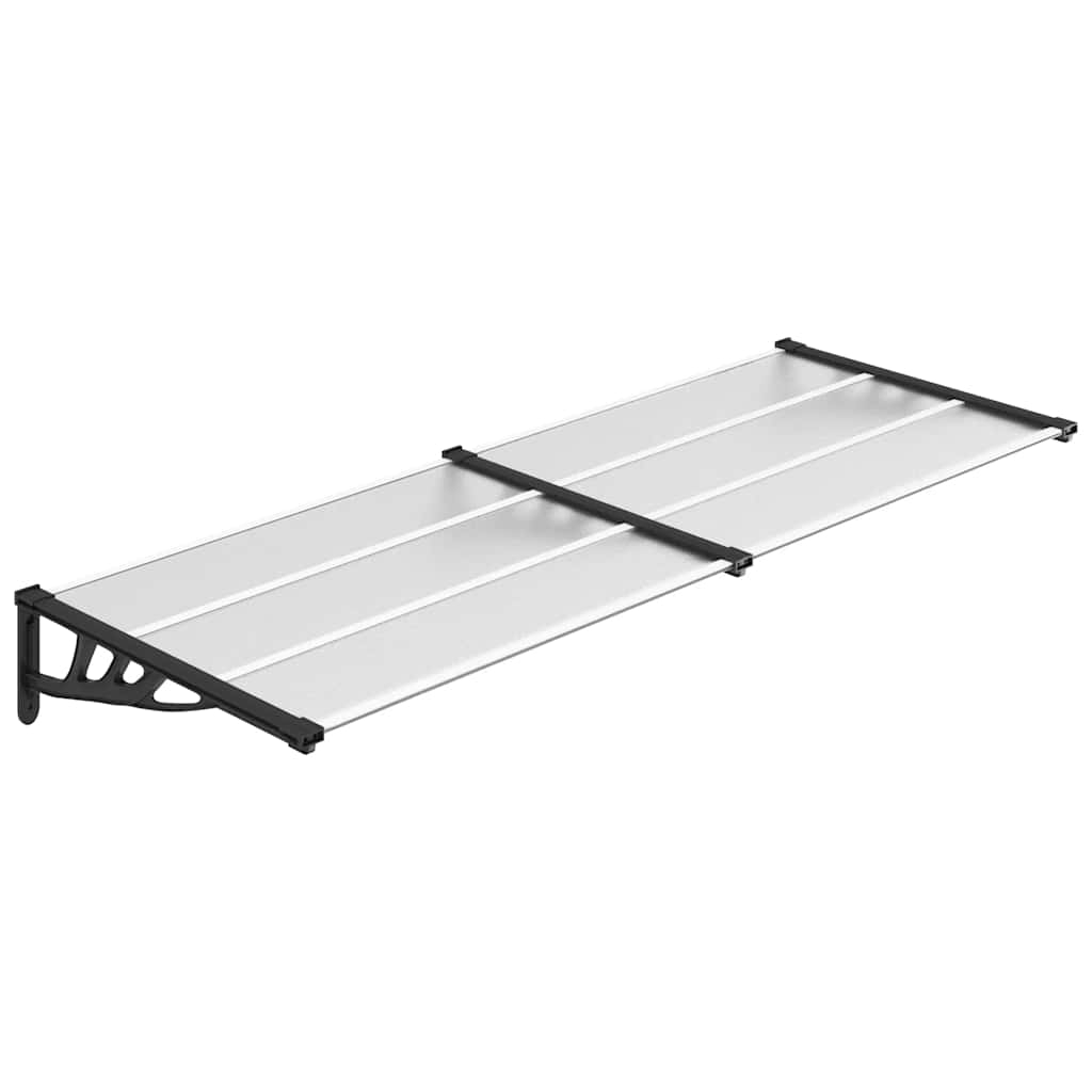 vidaXL marquesina puerta policarbonato negro y transparente 239x90 cm