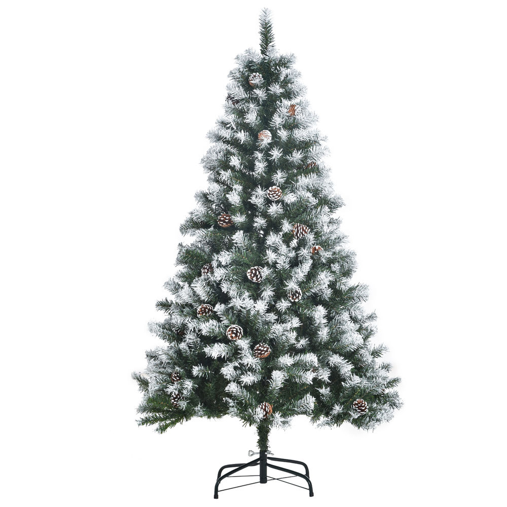 Árbol de navidad 85x85x150 cm plástico, acero color verde Homcom