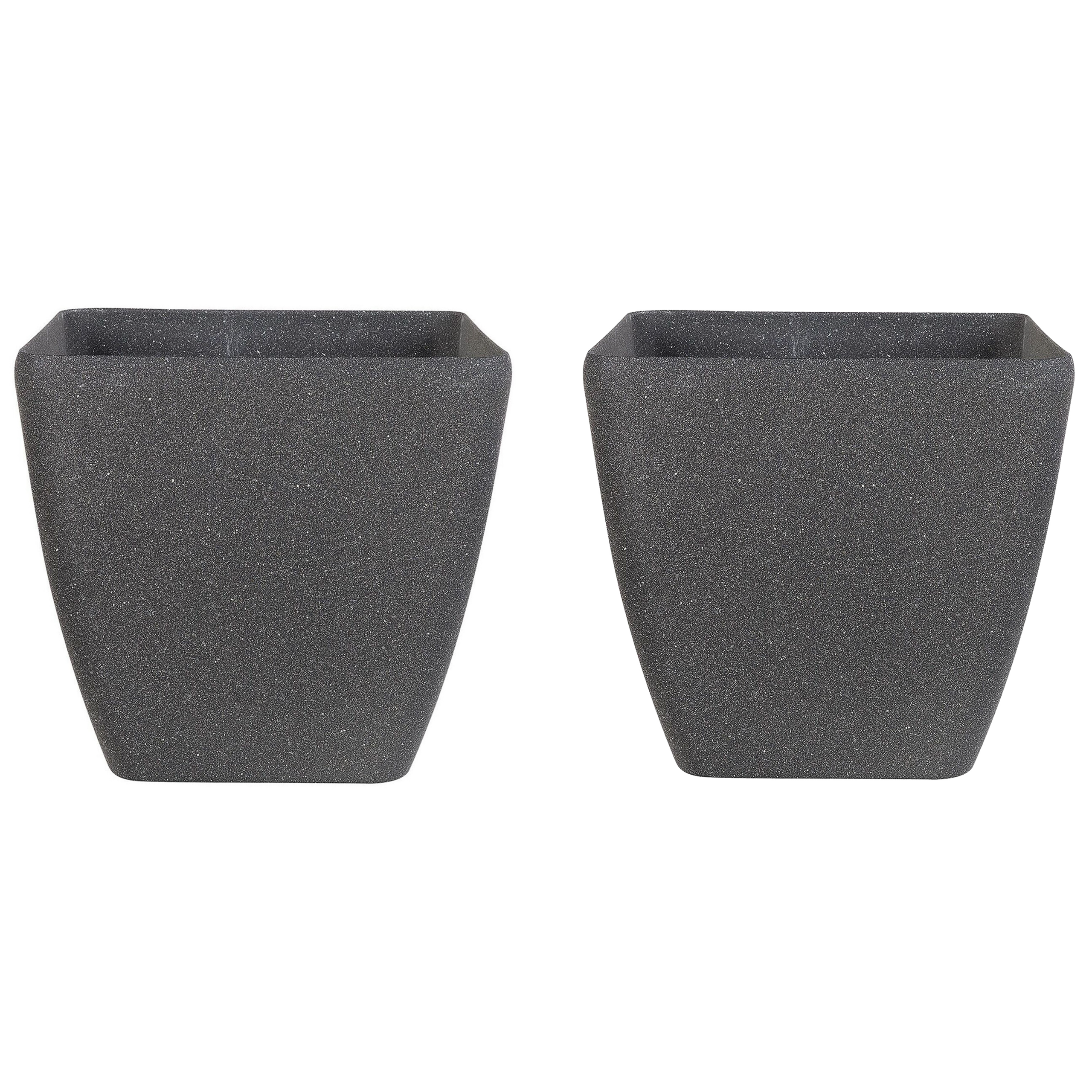 Conjunto de 2 macetas zeli 34 cm gris oscuro