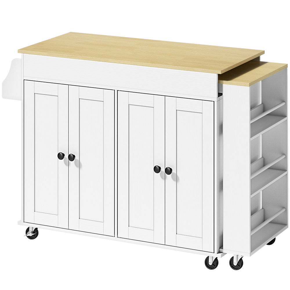 Isla de cocina 189.2x50x87.8 cm color blanco Homcom, hogar - cocina
