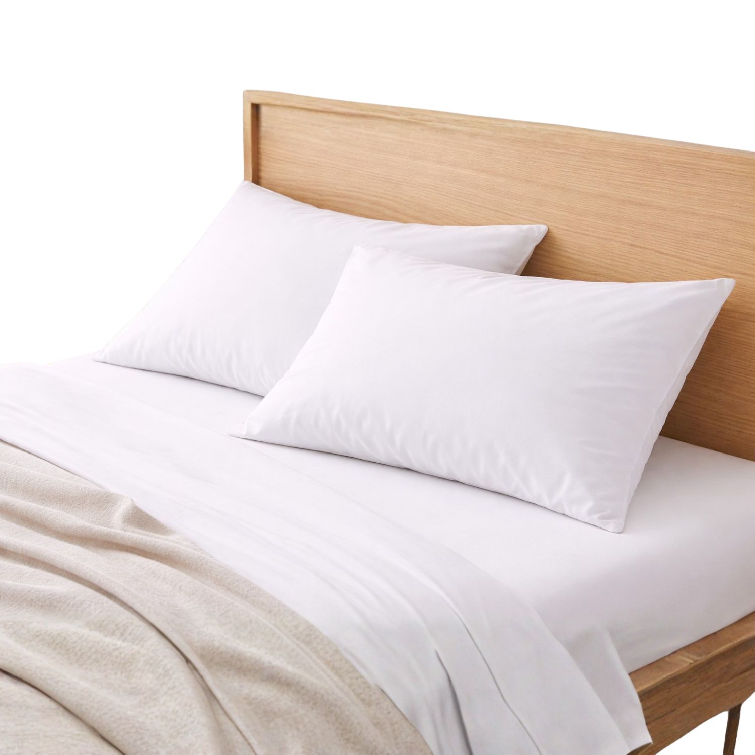 Juego de sábanas liso 100% algodón blanco cama de 150cm donegal collections