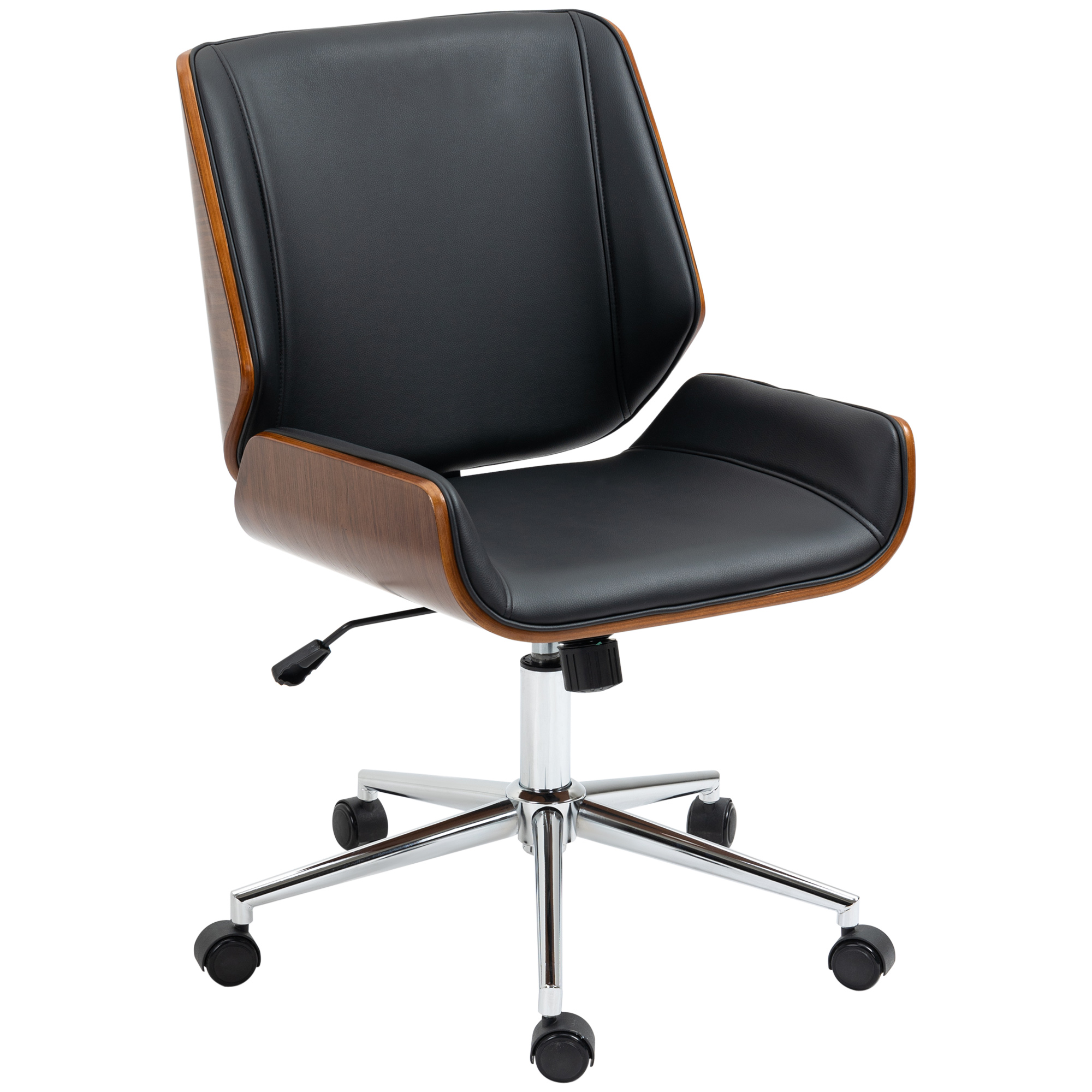 Silla de oficina tapicería sintética de pu negra 51x65 5x96 cm