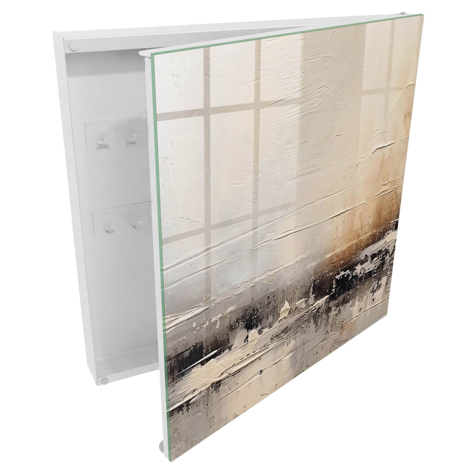 Caja de llaves 30x30x5, apertura derecha blanca
