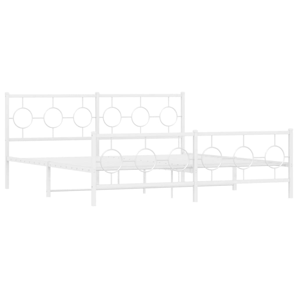 vidaXL estructura cama sin colchón con estribo metal blanco 180x200 cm