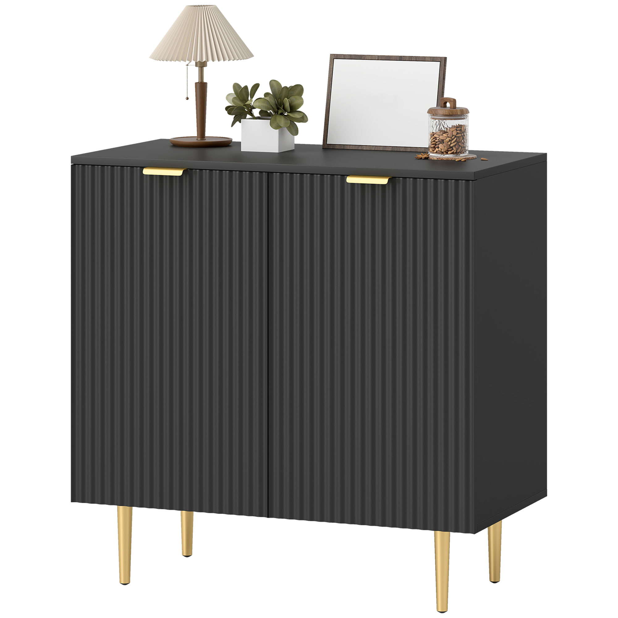 Aparador en mdf negro 80x40x80 cm