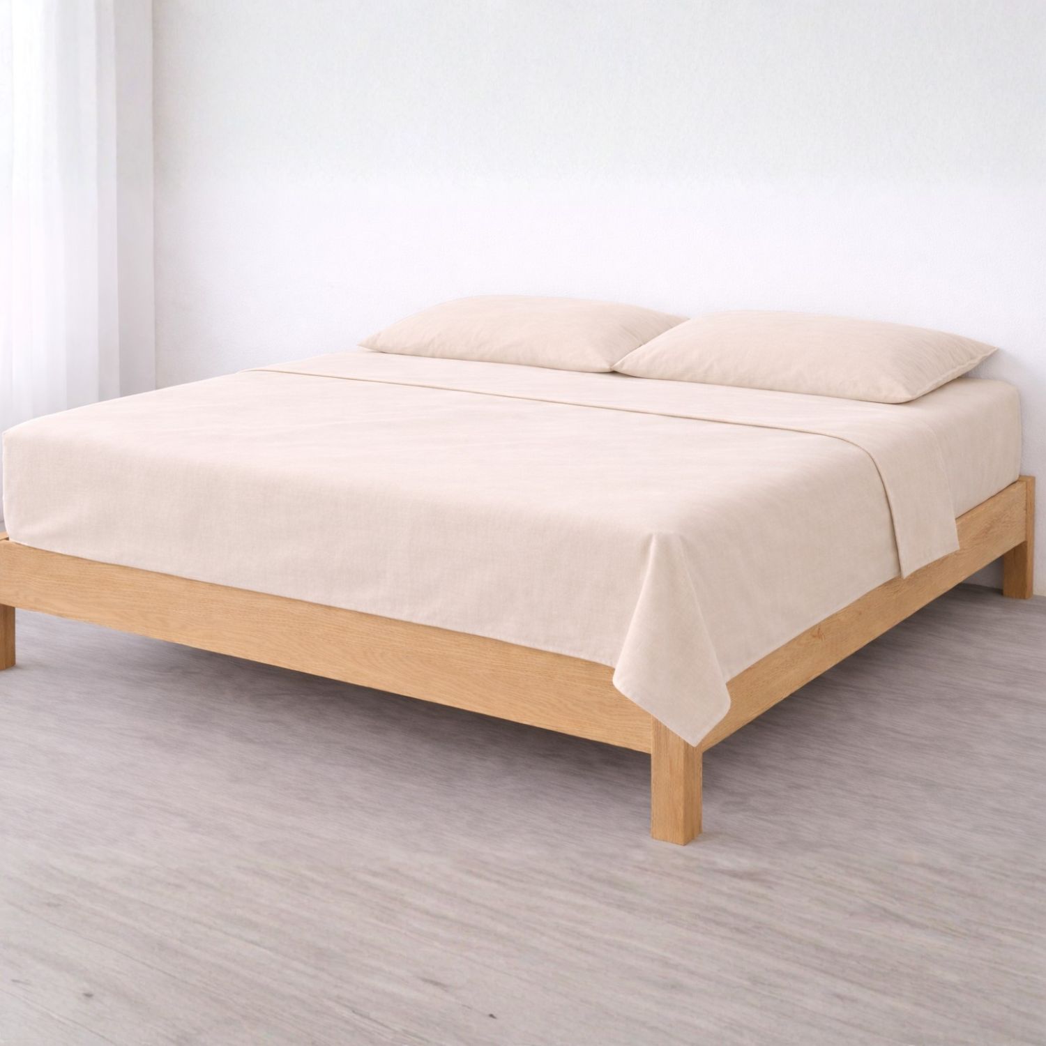 Sábana encimera beige cama 90cm - 100% algodón - donegal collections