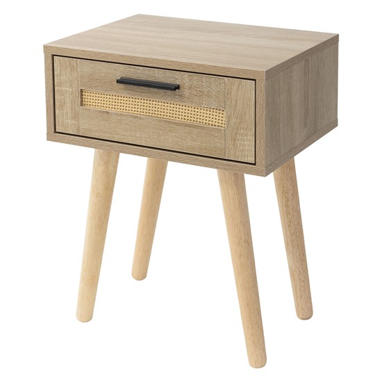 Mesita de noche con cajón 40x50,5x30 cm estilo rústico de madera