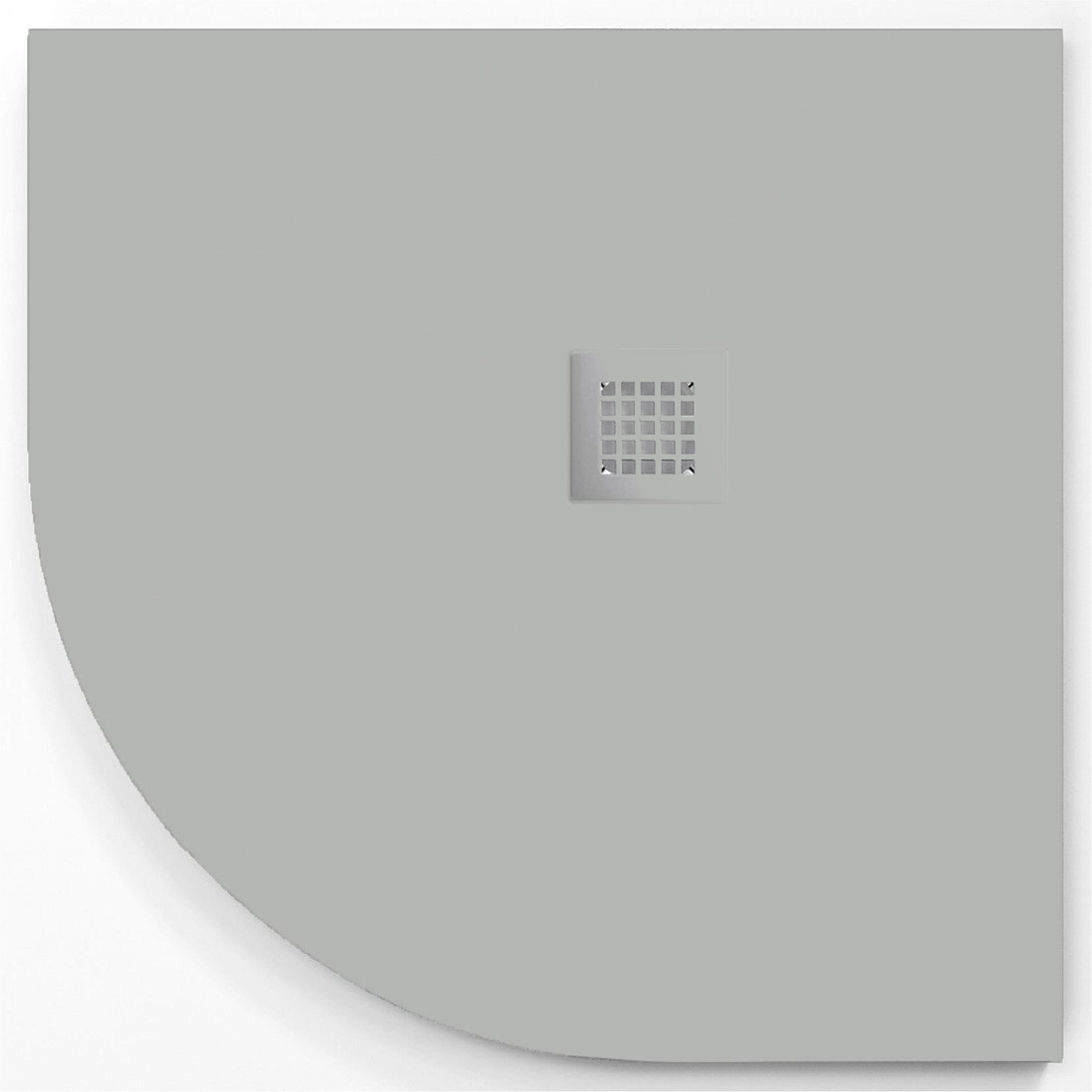 Plato de ducha onda curve ceniza 80x80 cm (radio 55) rejilla color