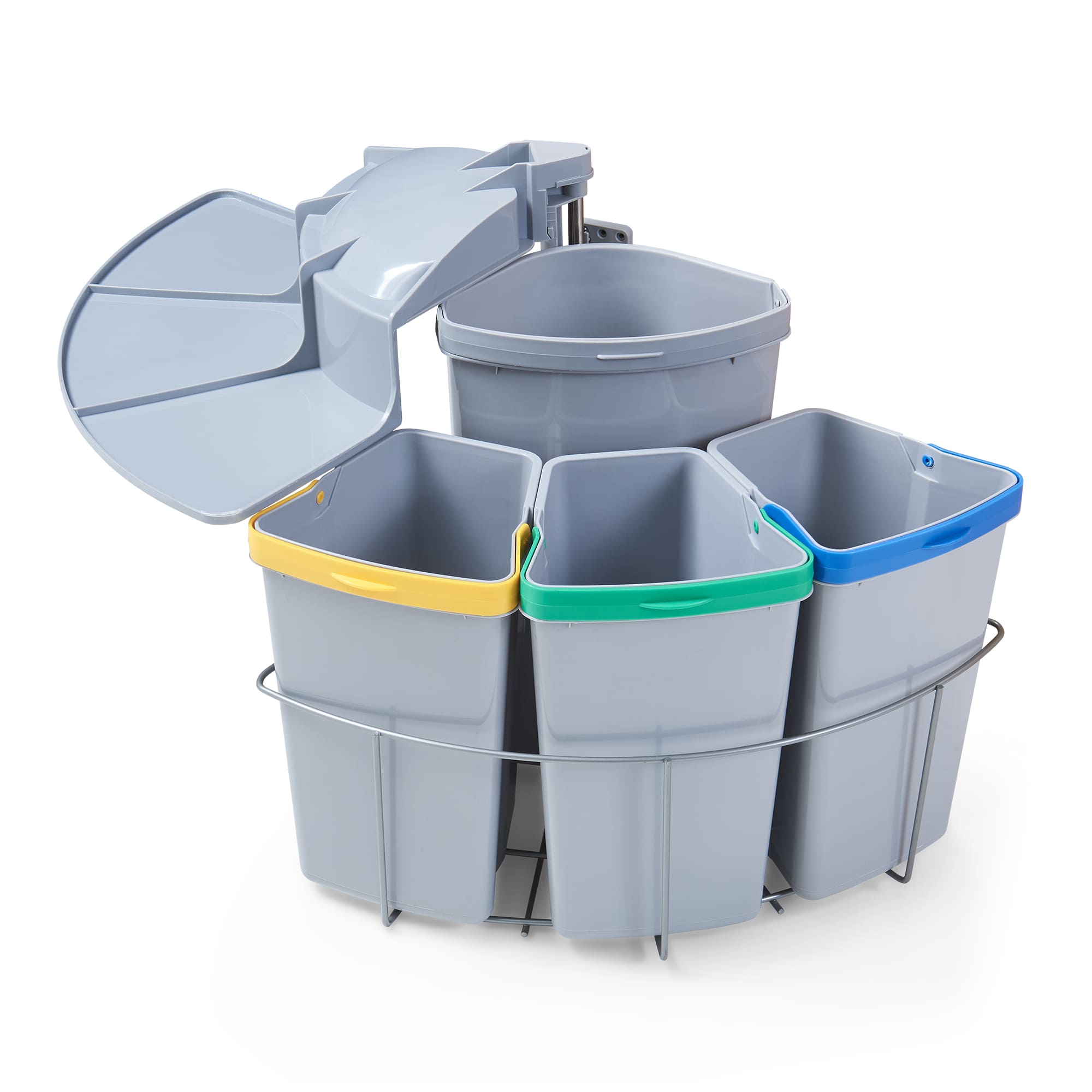 Sistema de separación de residuos kollby plástico 3x6 l + 1x12 l - gris