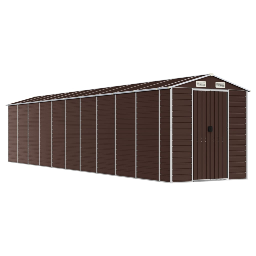 vidaXL cobertizo de jardín acero galvanizado marrón 191x895x198 cm
