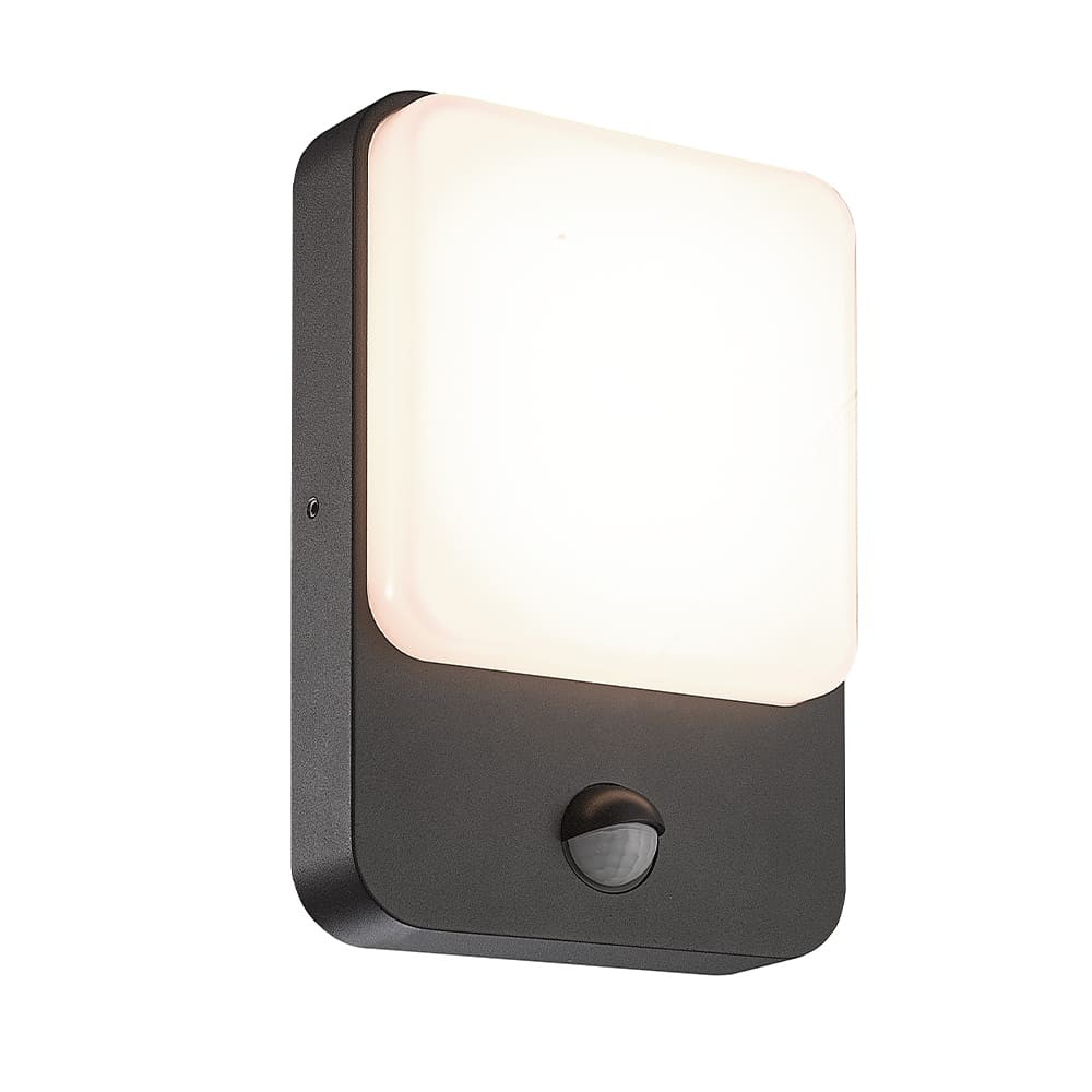 Aplique LED con sensor de movimiento y crepuscular dei negro y blanco ip54