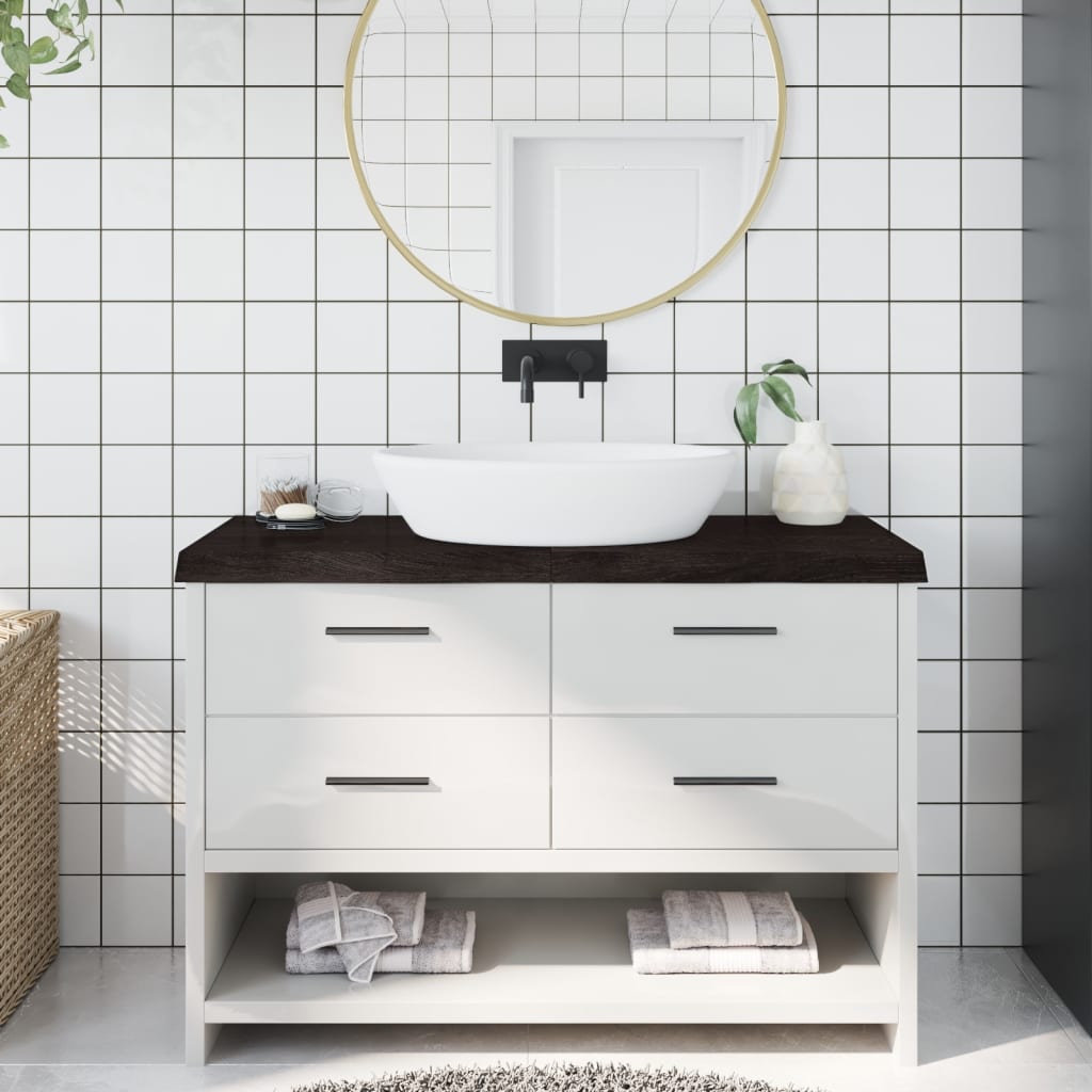 Encimera de baño madera tratada marrón oscuro 120x60x(2-6) cm eerf5576