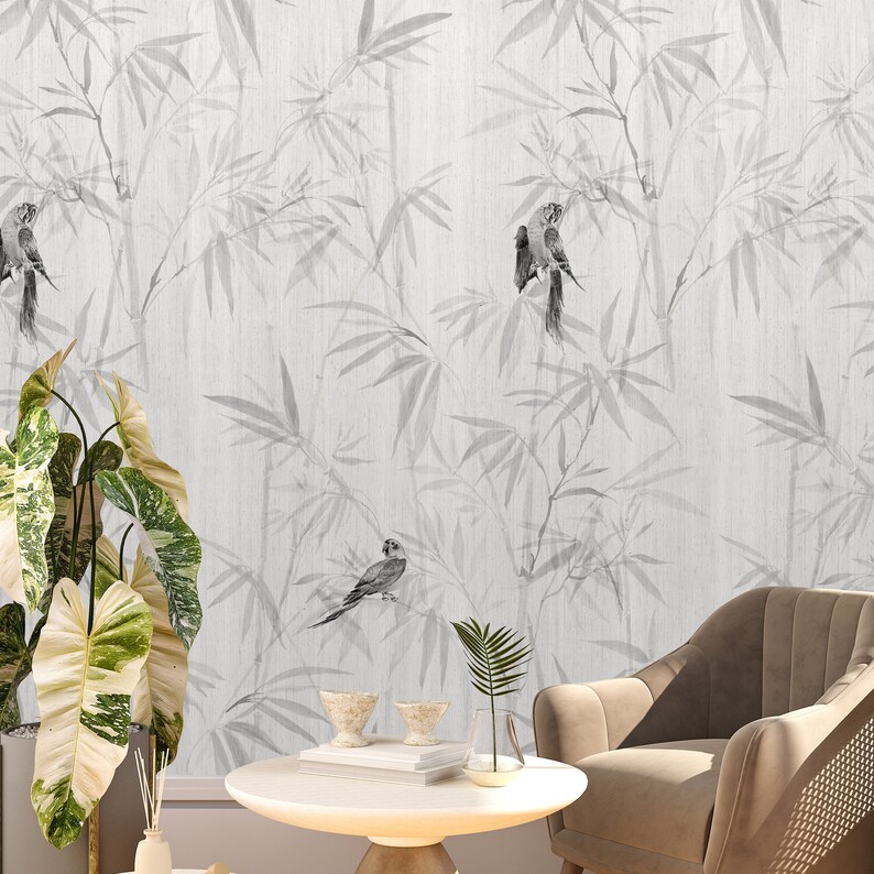 Papel pintado japandi bosque de bambú