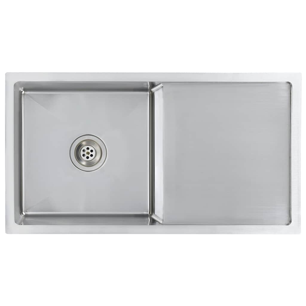 vidaXL fregadero de cocina hecho a mano acero inoxidable