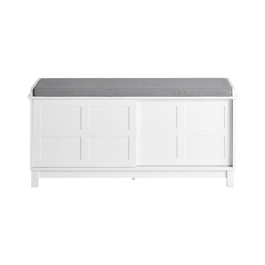 Banco zapatero con 2 puertas correderas fsr86-w sobuy