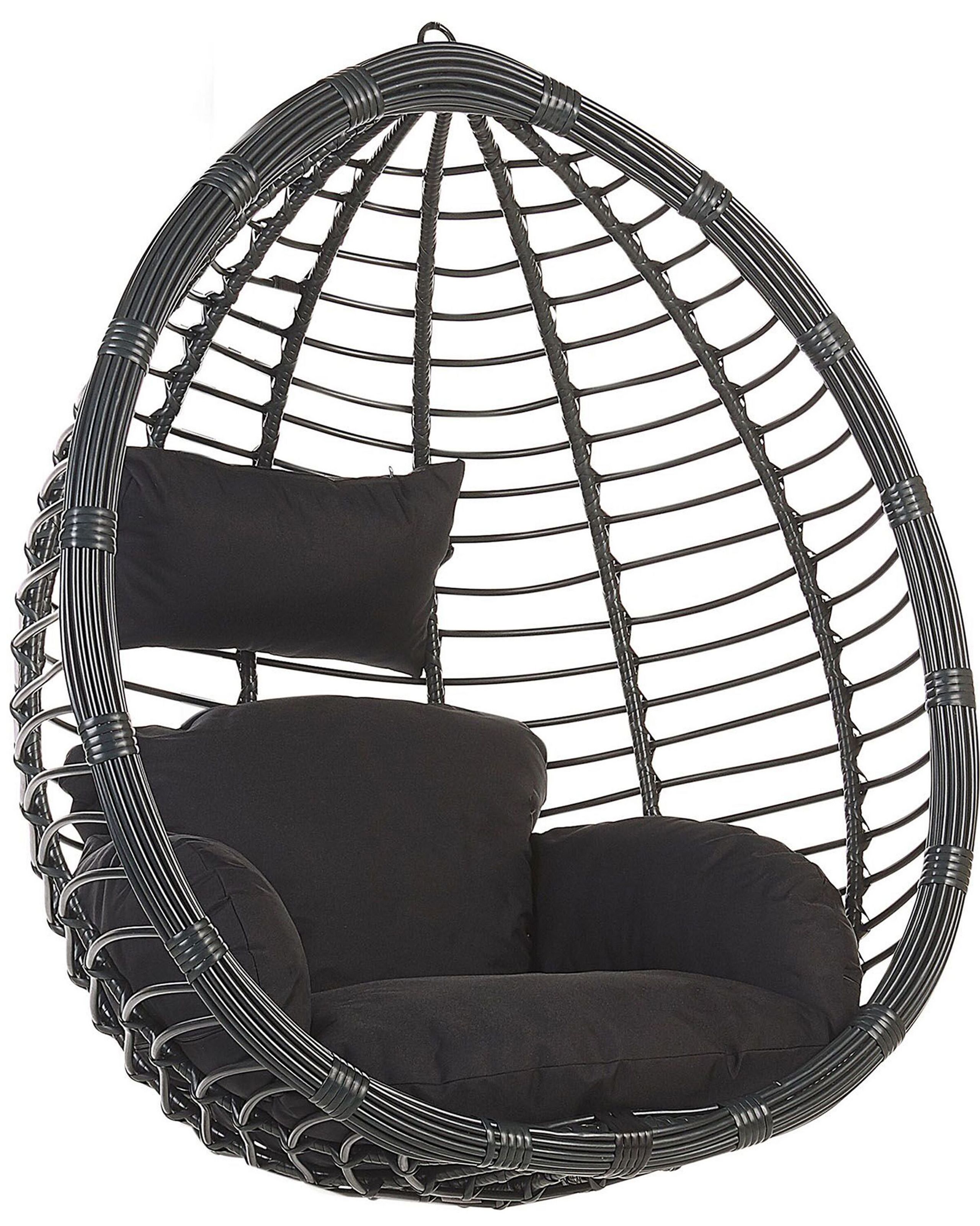 Sillón colgante tollo ratán sintético negro