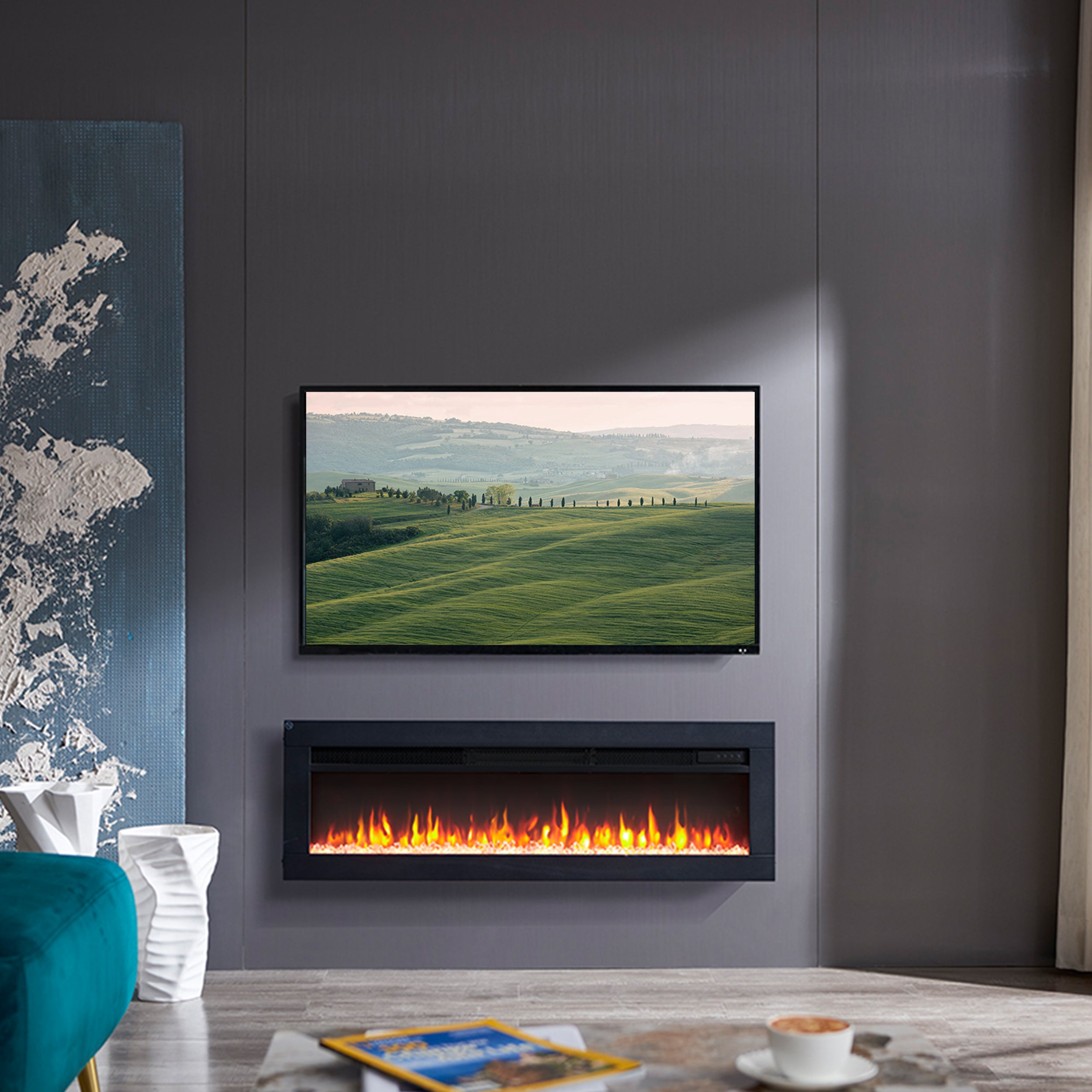 Chimenea eléctrica BALDERIA Agnes 40 - chimenea de pie, mural o empotrable