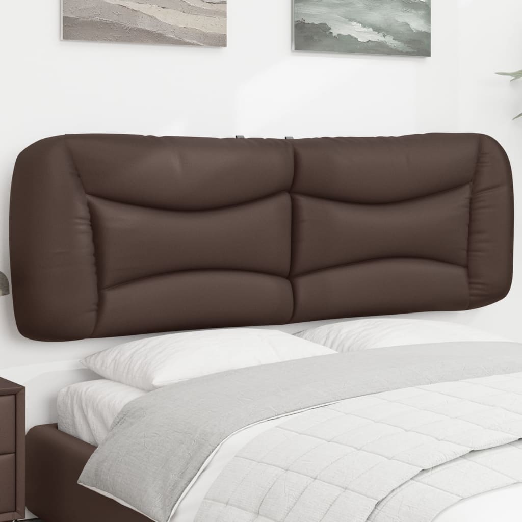 Cabecero de cama acolchado cuero sintético marrón 160 cm eso4781