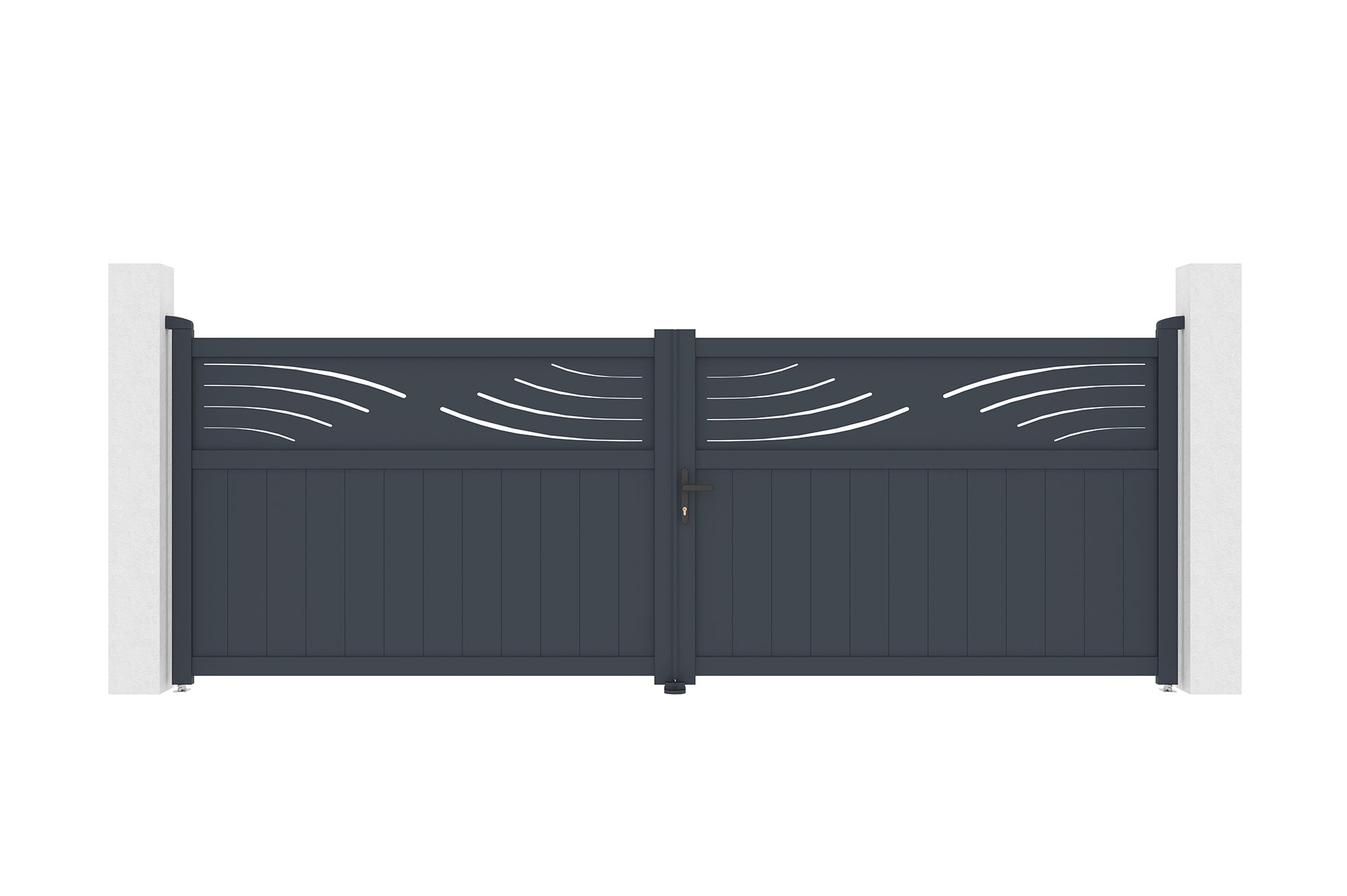 Puerta automática batiente 4m halti a.140cm gris + motor tanker b250
