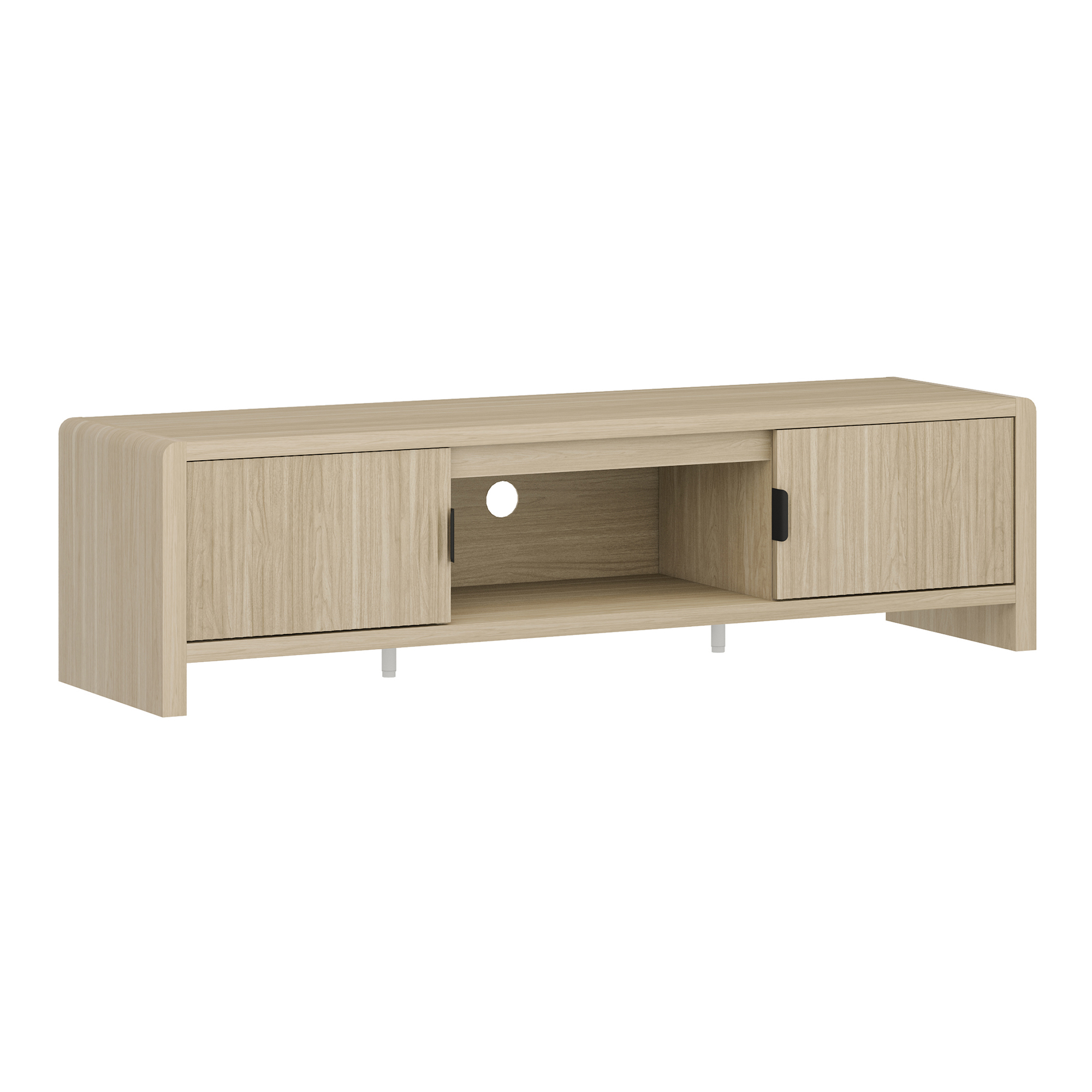 Mueble de tv lukkodso con 2 puertas mdf 150x40x40cm - roble [en.casa]