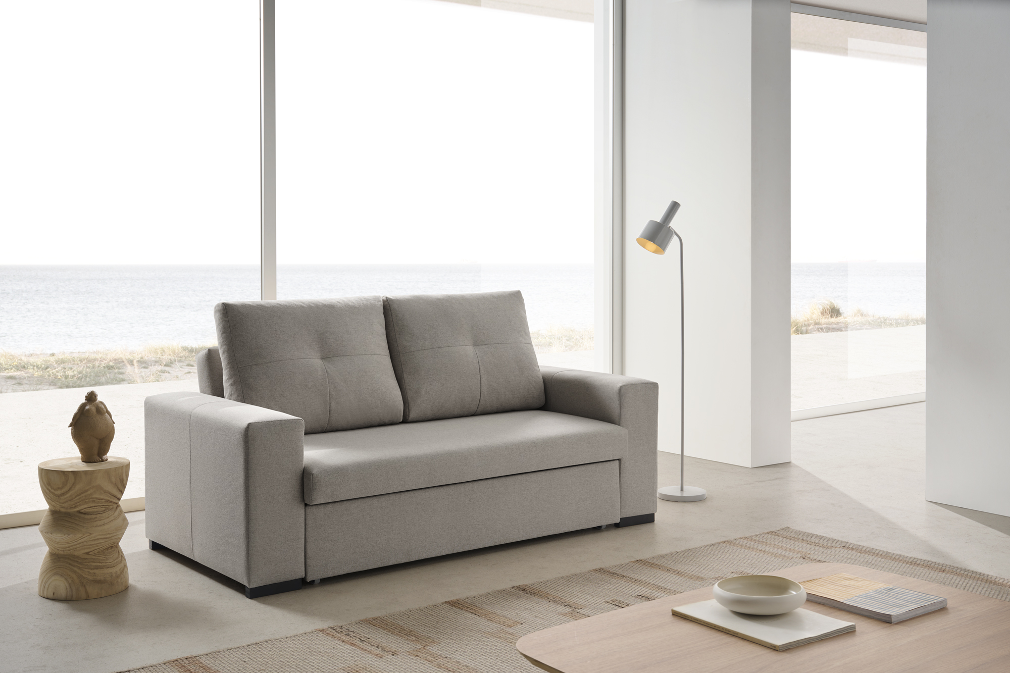 Sofá cama alta gama 3 plazas capri gris