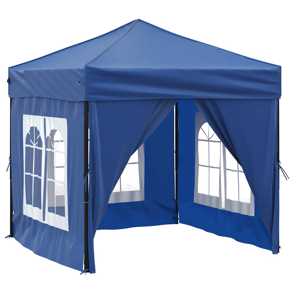vidaXL carpa para fiestas plegable con paredes laterales azul 2x2 m