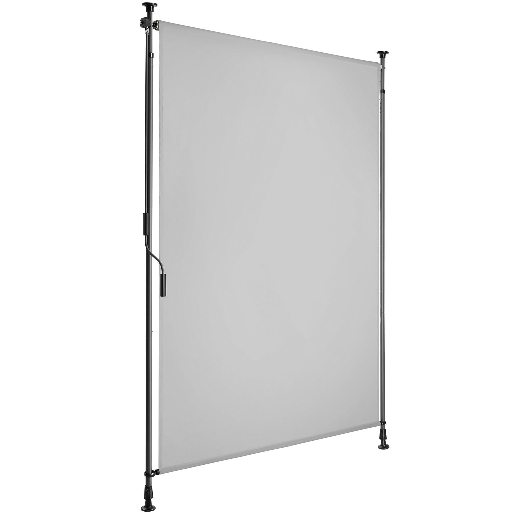 Toldo de pinza con manivela, altura ajustable, 100x310 cm, gris claro