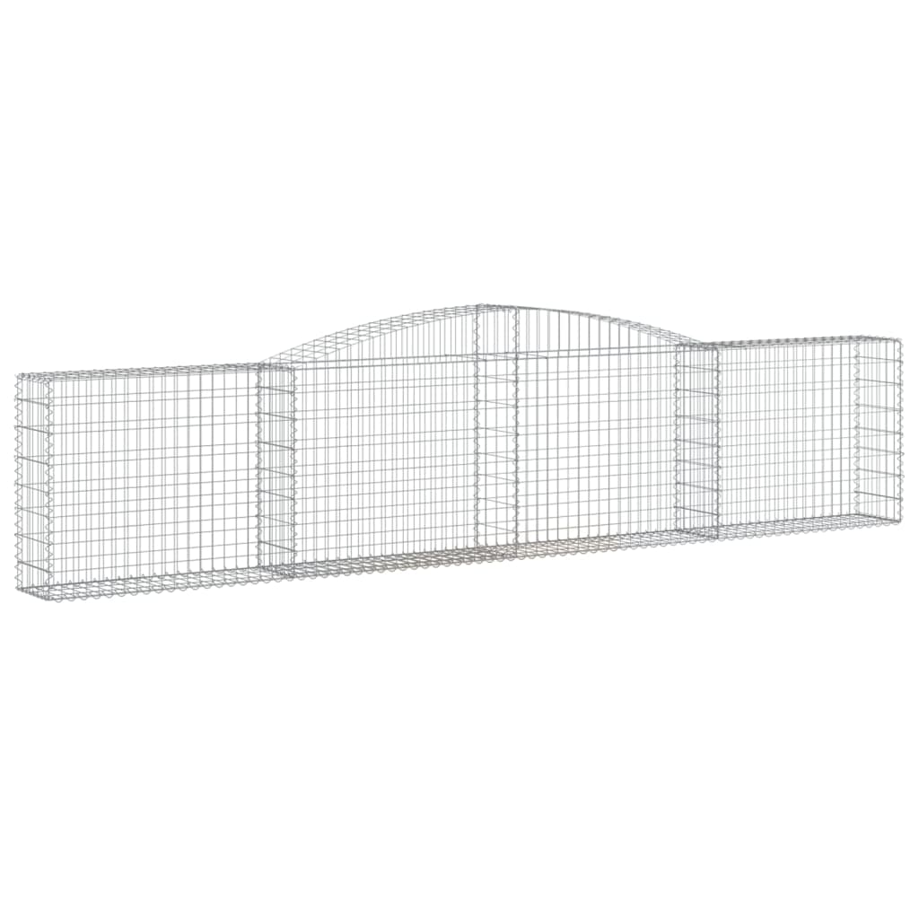 vidaXL cestas de gaviones 3 uds forma de arco hierro 400x30x80/100 cm