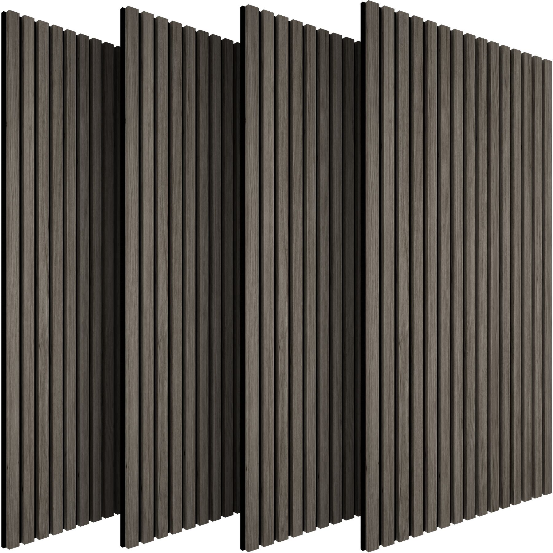 Tectake 4 paneles acústicos de madera mdf, aislantes, roble gris claro