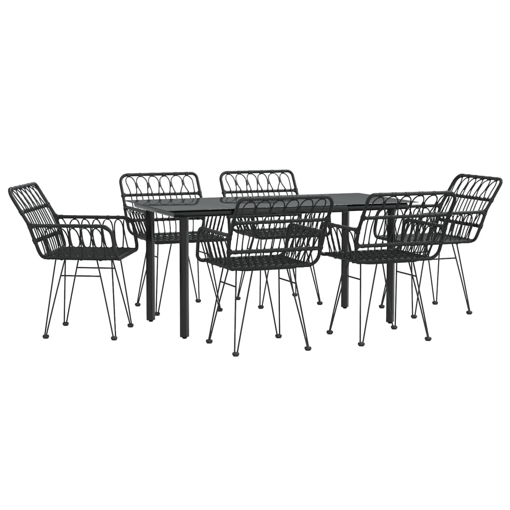 Juego de comedor de exterior de 7 piezas resina