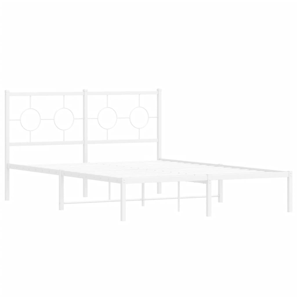 vidaXL estructura cama sin colchón con cabecero metal blanco 140x190cm