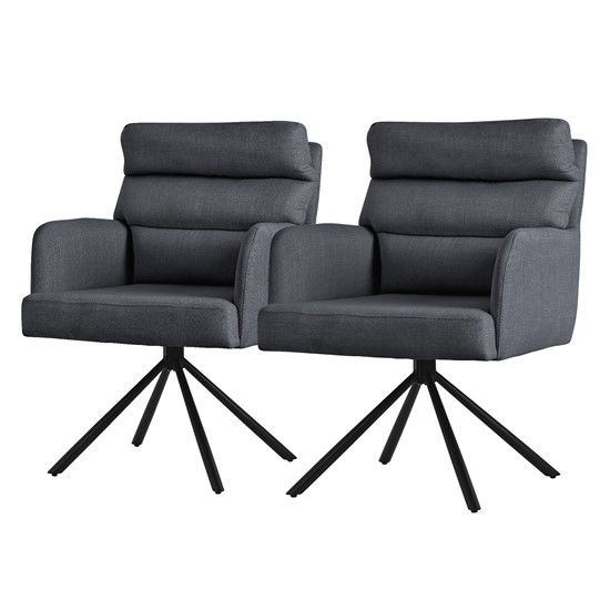 2x silla de comedor giratoria antracita asiento de cocina