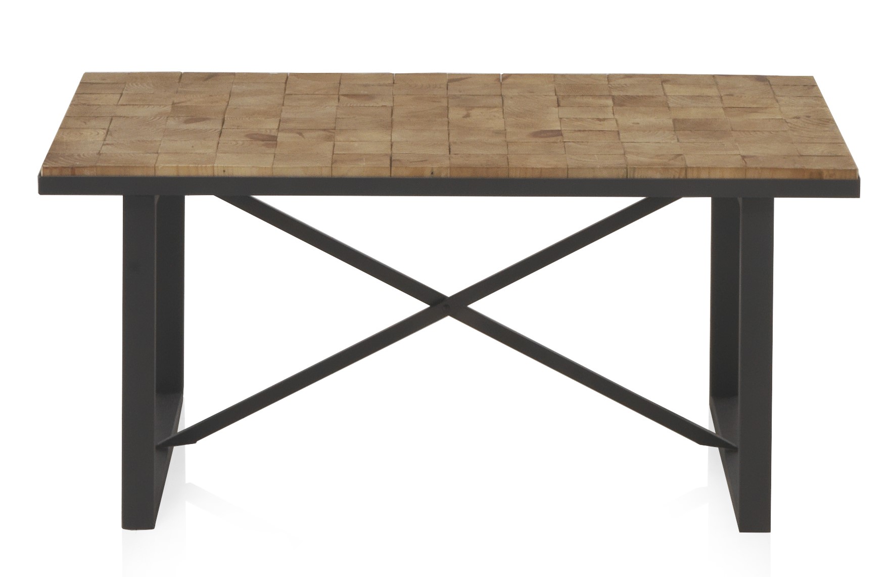 Mesa de centro de madera con bloques, 100x57x46cm