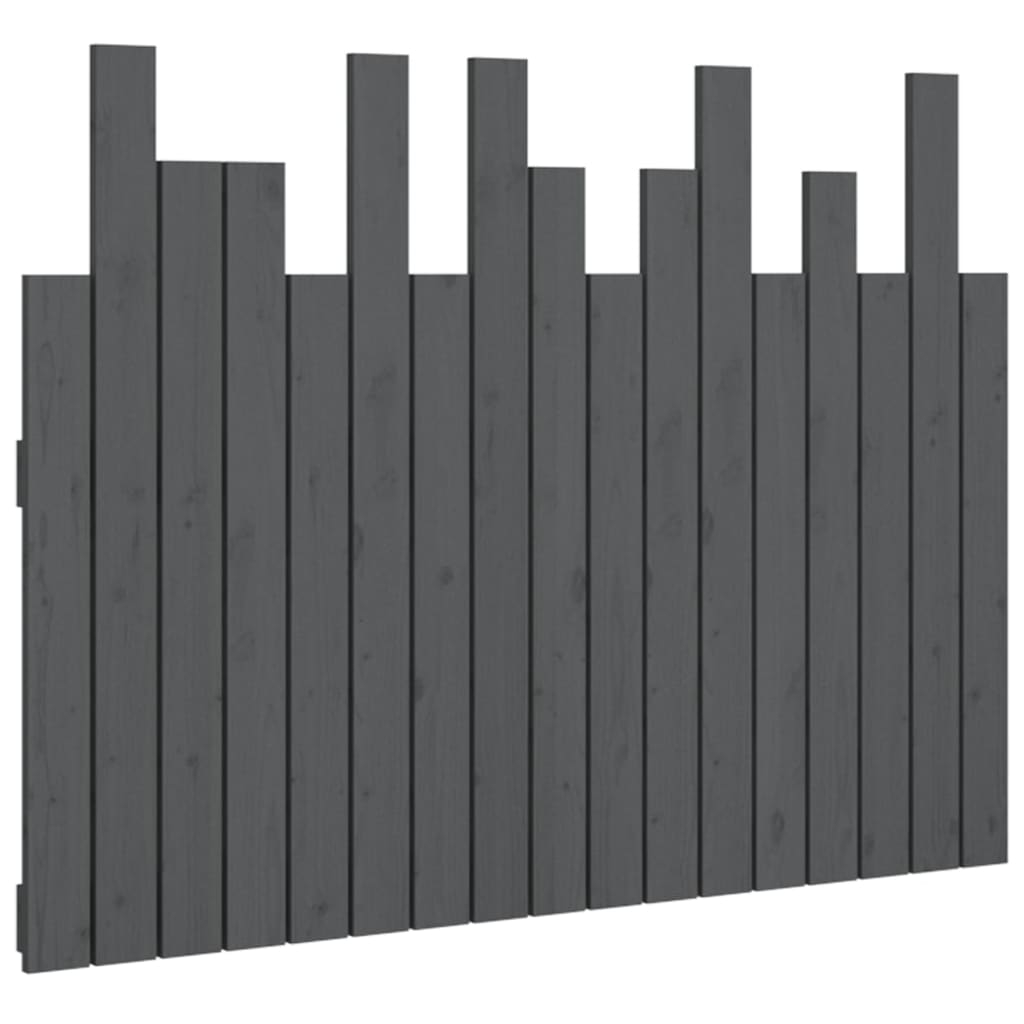 vidaXL cabecero de cama de pared madera maciza pino gris 108x3x80 cm
