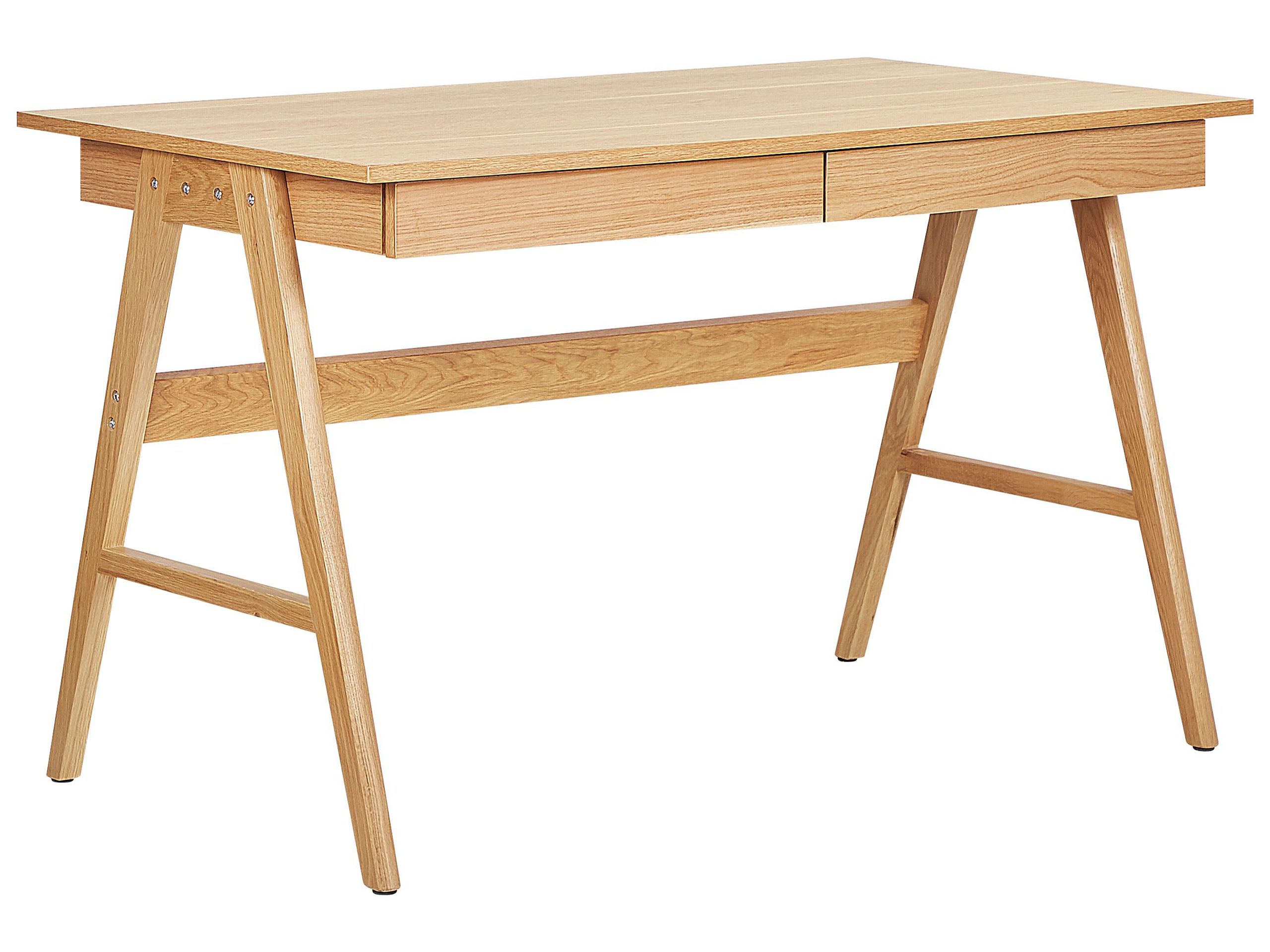 Escritorio sheslay 120 cm 70 cm con cajones marrón claro
