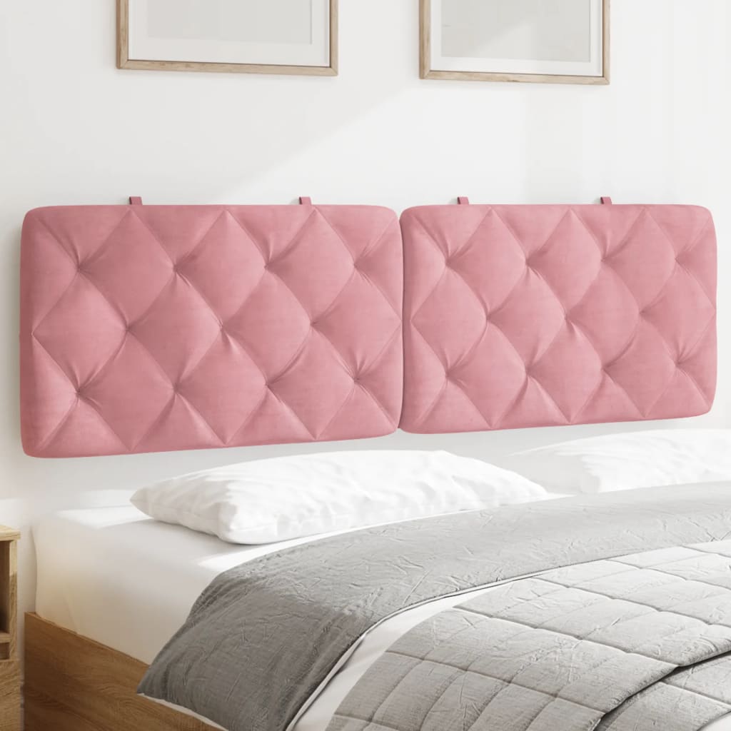 Cabecero de cama acolchado terciopelo rosa 160 cm eso2194