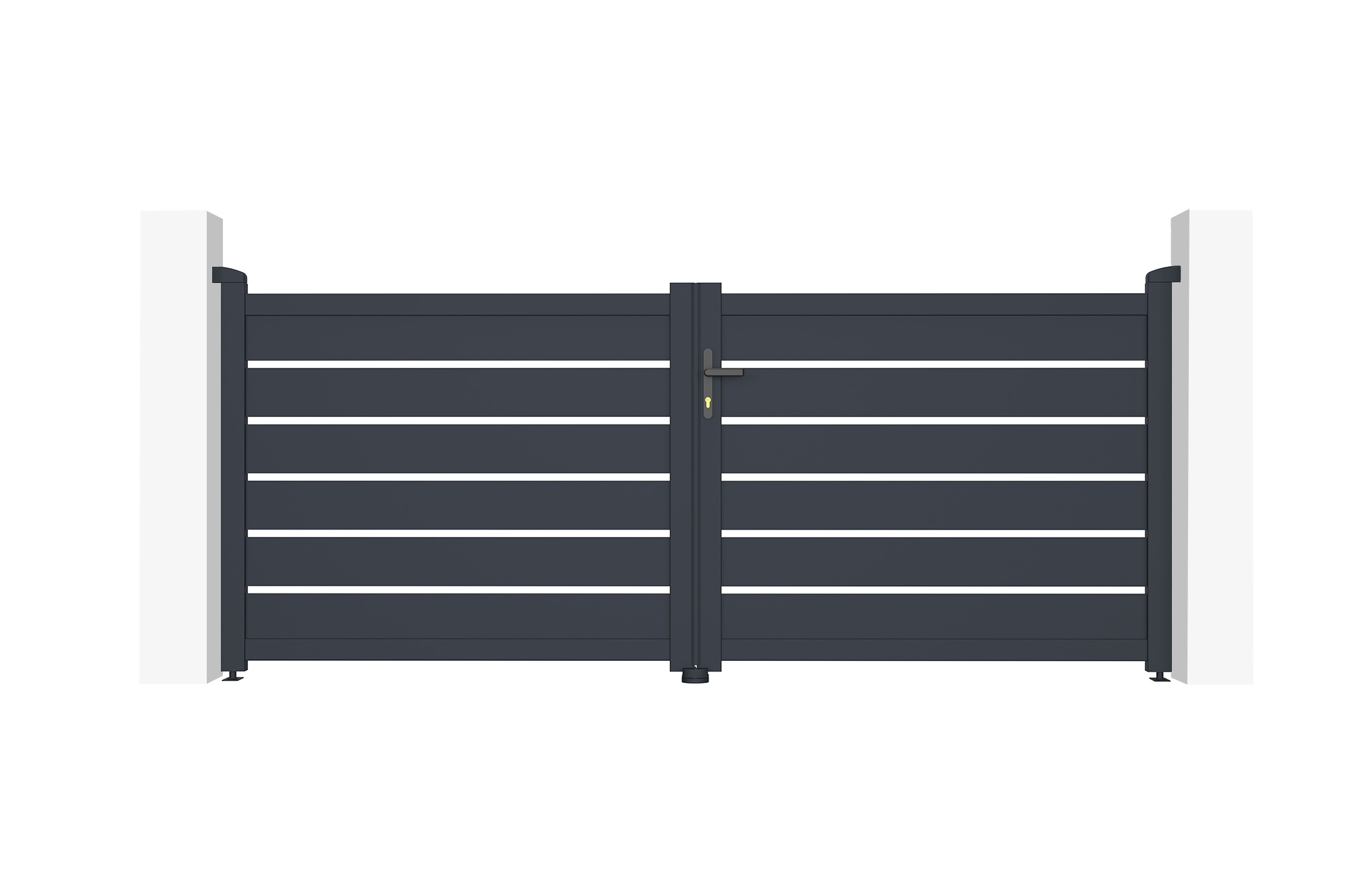 Puerta batiente automática gris vogel 3m h.120cm + motor hicker b200