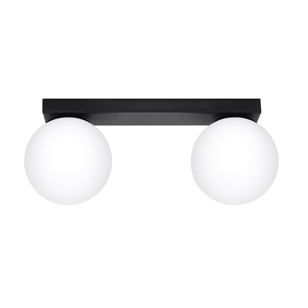 Lámpara de techo yoli 2 negro acero/vidrio 34.5x14.5x12cm