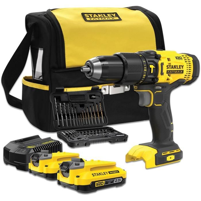 Atornilladora percutora inalámbrica stanley fatmax sfmcd711dsa 18v - 2x2ah