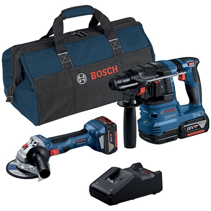 Pack taladro percutor y amoladora - Bosch - 0615a50037