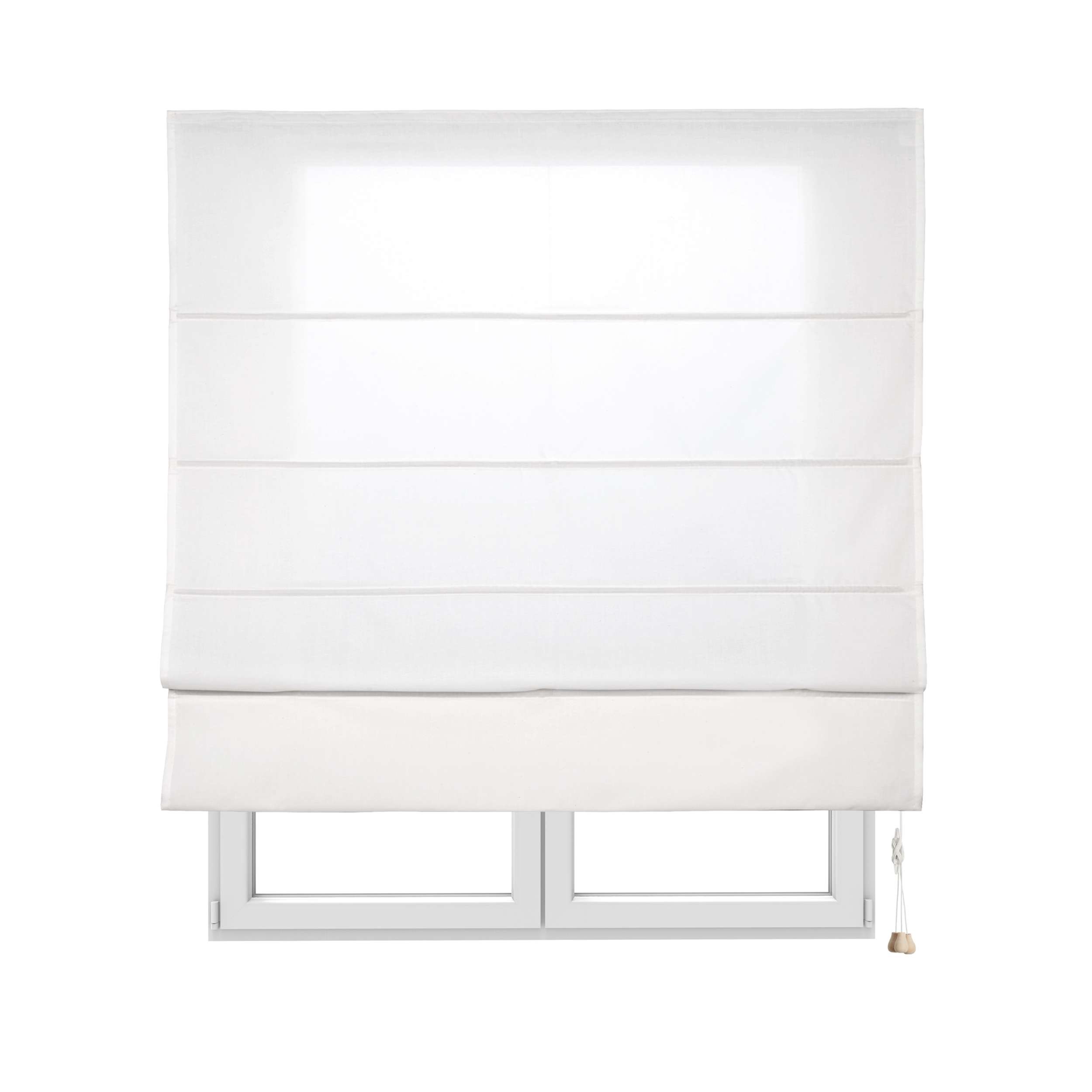 Estor plegable con varillas, estor traslúcido liso crudo, 180 x 250cm