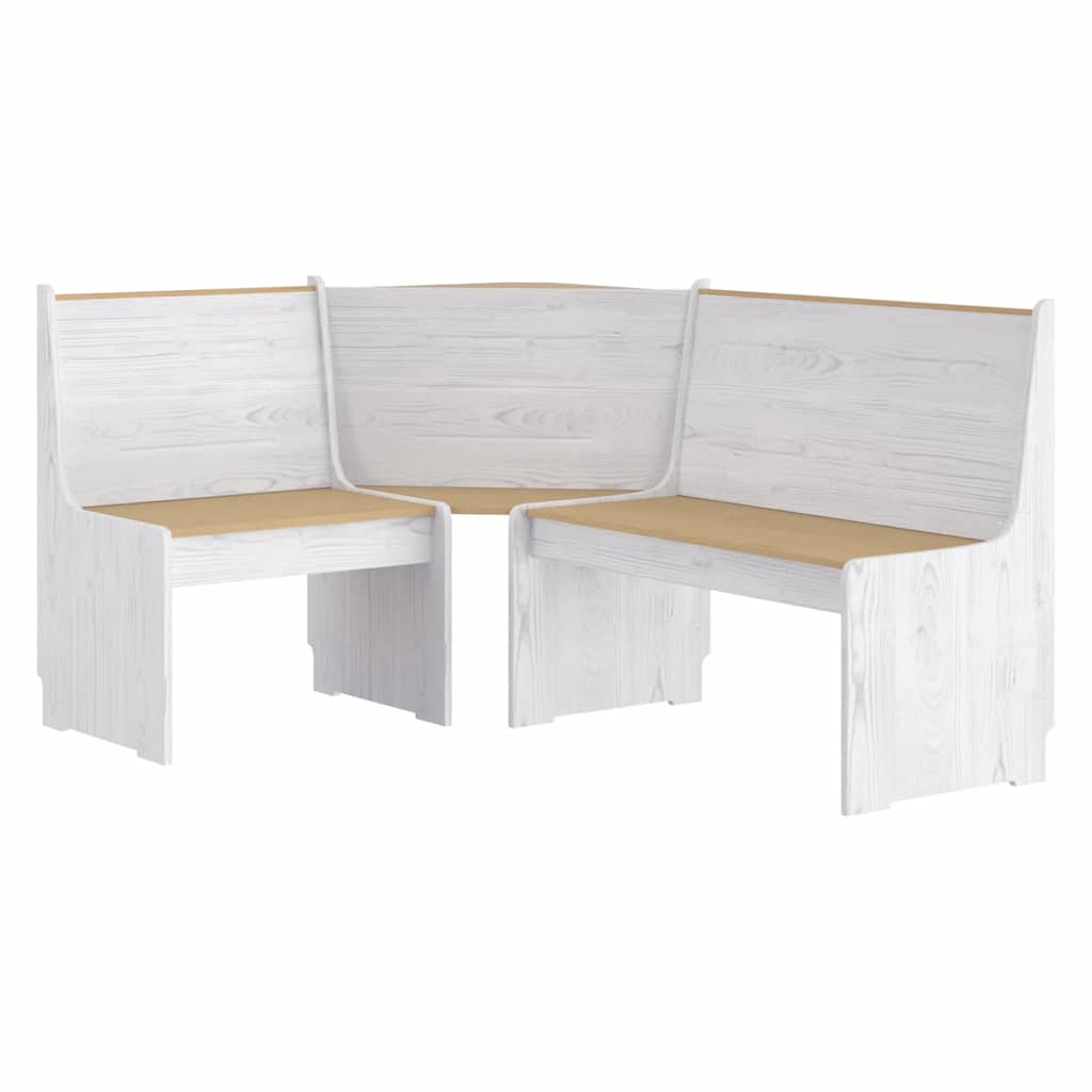 vidaXL banco de esquina reine madera maciza pino marrón blanco 151 cm
